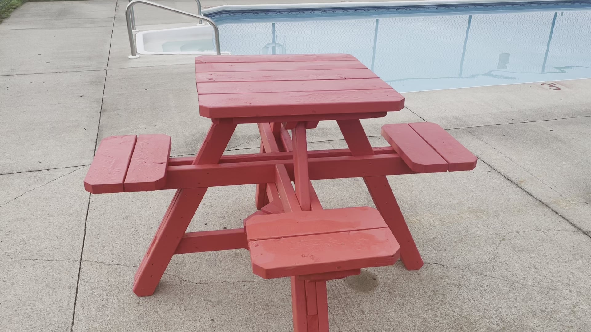 Short video of our tall picnic table from our tall picnic table woodworking plan